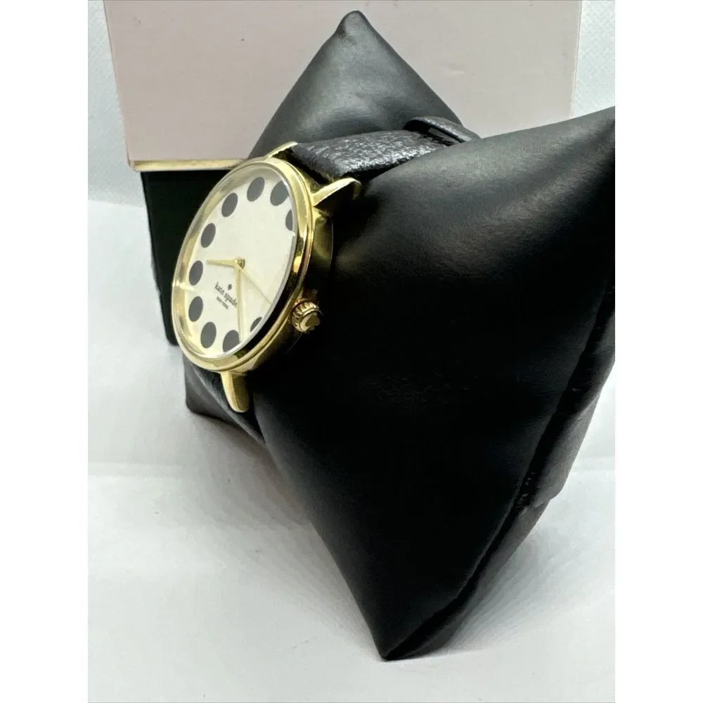 Kate Spade New York 0107 Women's Black Leather Analog Dial Quartz Watch JNA166